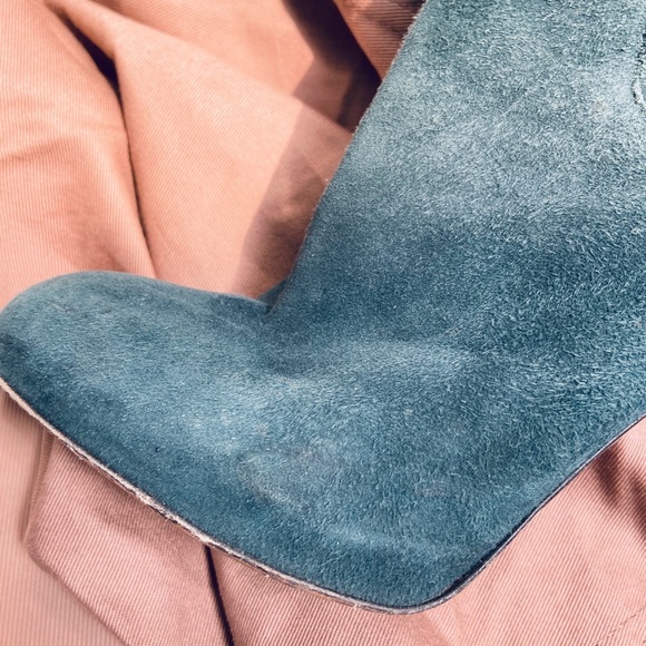Gianvito Rossi Teal Suede Booties - Picture 7 of 7